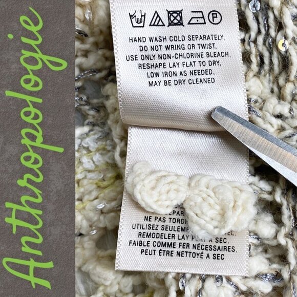 ANTHROPOLOGIE Knitted & Knotted Soubrette Open Knit Sequin Cardigan, Size XS - Picture 7 of 12